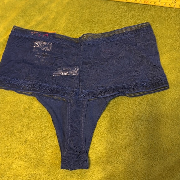 NWT Maidenform All Over Lace Thong Panty Dmeslt Blue Womens 5/S - Picture 5 of 5